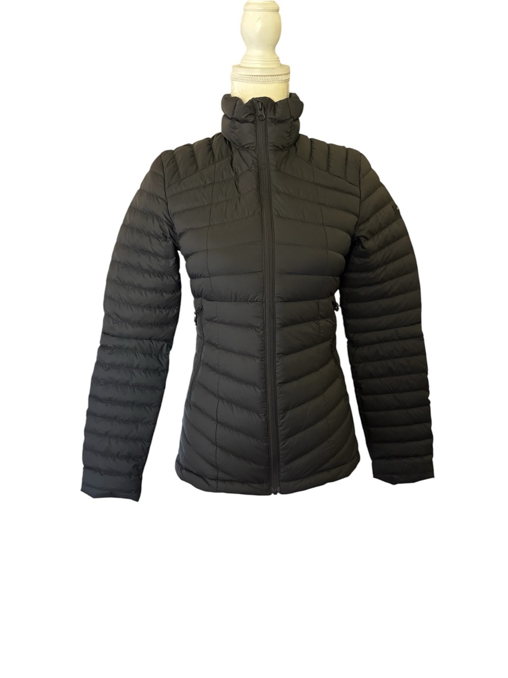 Decathlon Women's Black Slim Quilted Puffer Jacket - Lightweight Warm Insulation